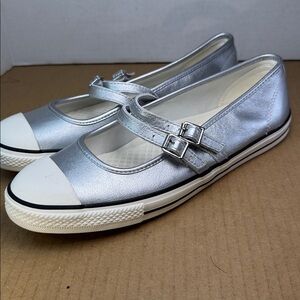 Converse Chuck Taylor All Star Dainty Mary Jane Silver Sneakers Women's sz 10.5